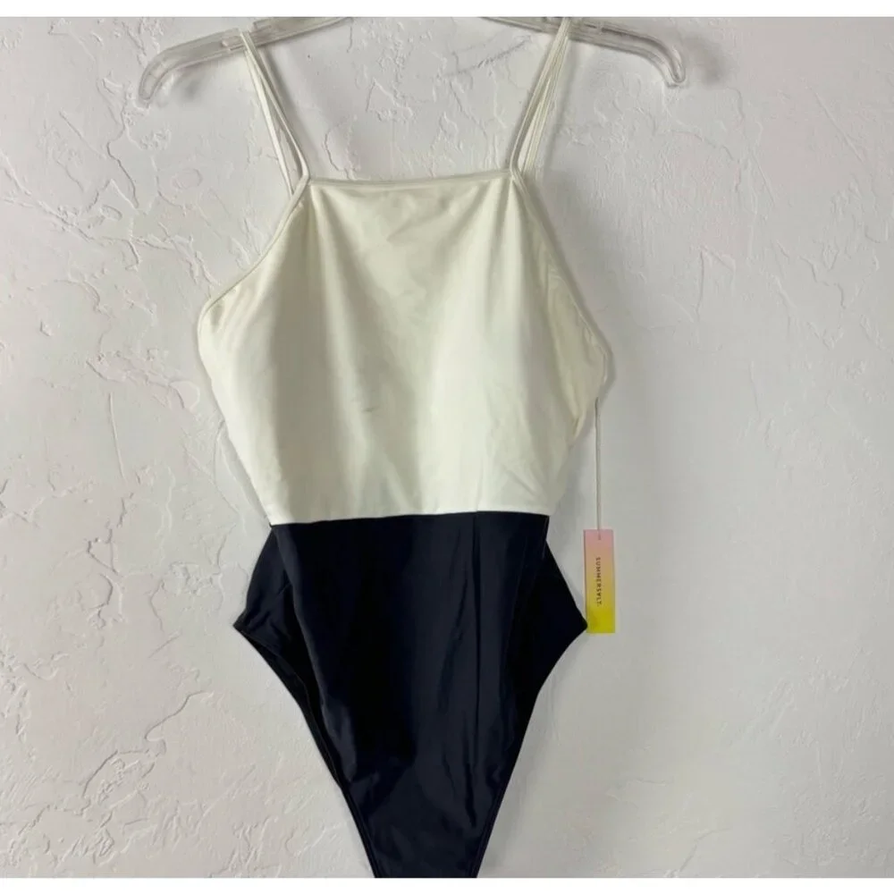 Summersalt Halter Black & White One-Piece, new with tags - Picture 1 of 10